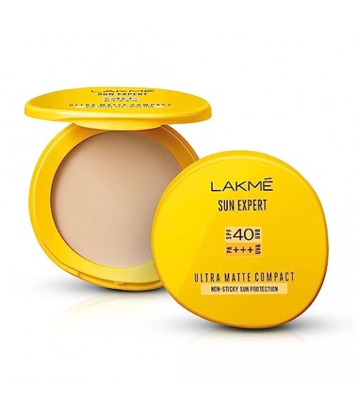 Lakme Sun Expert Ultra Matte Spf 40 Pa+++ Compact, Non Greasy Non Sticky, For Indian Skin, Gives Even-Tone Complexion, 7 g